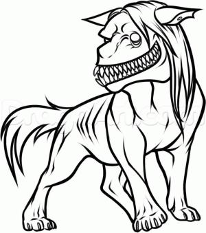 Siniestro boyama sayfası,  coloring page, Ürkütücü Köpek, 