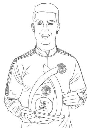 Cristian Ronaldo boyama sayfası,  coloring page, Cristiano Ronaldo Kupayı Tutmak, 