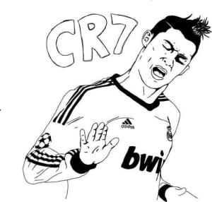 Cristian Ronaldo boyama sayfası,  coloring page, Mükemmel Cristiano Ronaldo, 