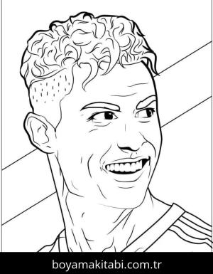 Cristiano Ronaldo boyama sayfası – el becerilerini geliştirir, boyama çalışması
