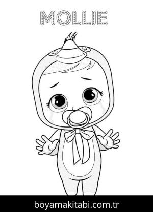 Cry Babies boyama sayfası – çizgi film temalı, basit çizim