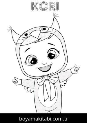 Cry Babies boyama sayfası – kolay boyama, eğitici aktivite