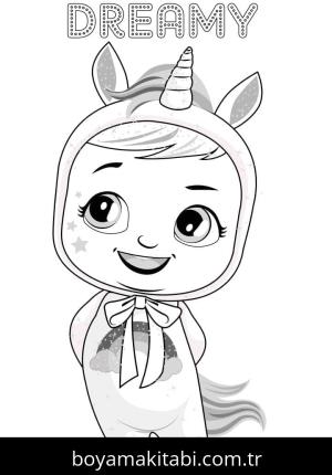 Cry Babies boyama sayfası – okul öncesi, evde etkinlik