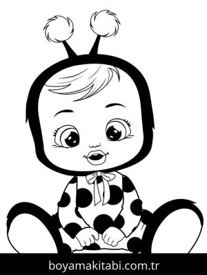 Cry Babies boyama sayfası – çizgi film temalı, basit çizim