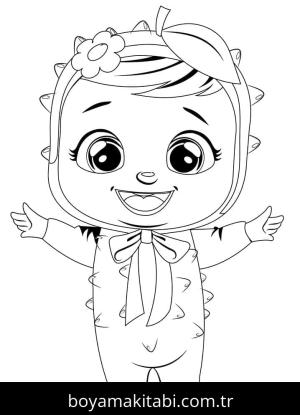 Cry Babies boyama sayfası – renkli çizimler, okul öncesi