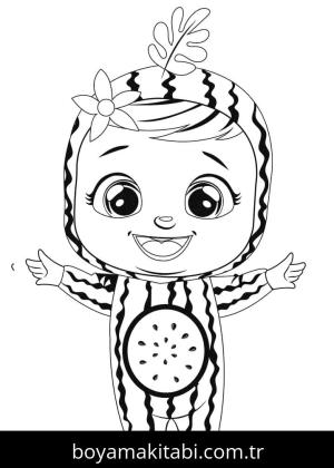 Cry Babies boyama sayfası – PDF indir, sevimli karakter