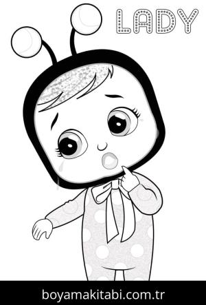 Cry Babies boyama sayfası – renkli çizimler, okul öncesi