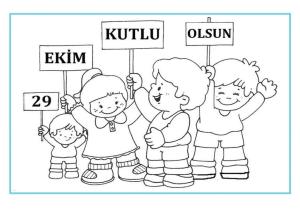 Cumhuriyet Bayramı boyama sayfası, Republic Day coloring page, , 