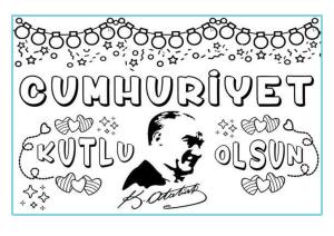 Cumhuriyet Bayramı boyama sayfası, Republic Day coloring page, , 