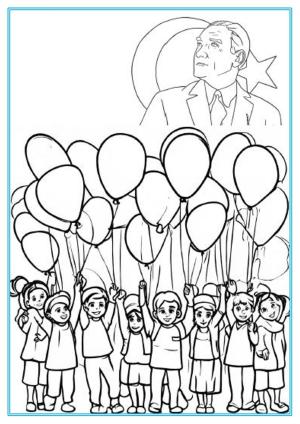 Cumhuriyet Bayramı boyama sayfası, Republic Day coloring page, , 