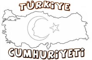 Cumhuriyet Bayramı boyama sayfası, Republic Day coloring page, , 