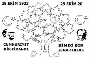 Cumhuriyet Bayramı boyama sayfası, Republic Day coloring page, , 