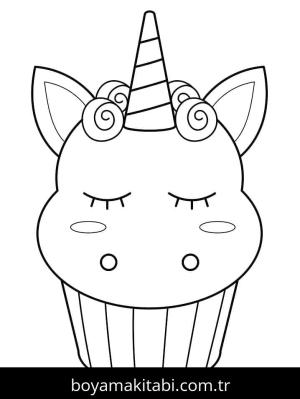 Cupcake boyama sayfası – çocuk aktivitesi, PDF indir