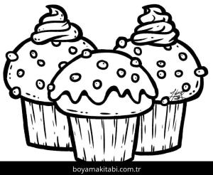 Cupcake boyama sayfası – ücretsiz yazdır, boyama etkinliği