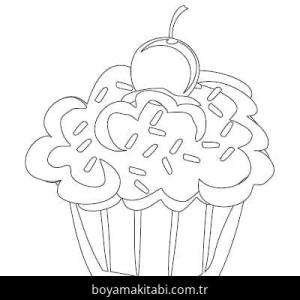 Cupcake boyama sayfası – çocuklar için, çizgi film temalı