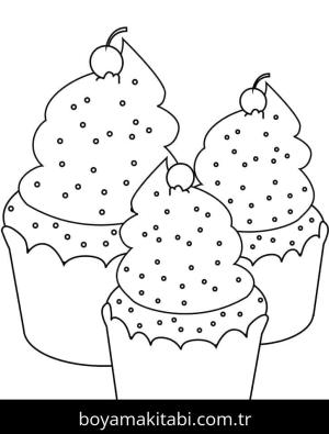 Cupcake boyama sayfası – sanatsal çalışma, çocuklar için