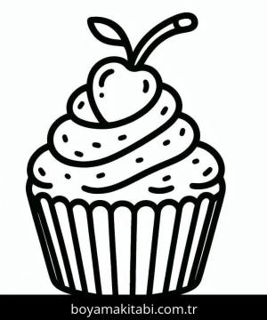 Cupcake boyama sayfası – çocuklar için, çizgi film temalı