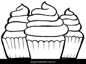Cupcake boyama sayfası – boyama etkinliği, çocuk aktivitesi