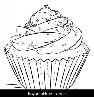 Cupcake boyama sayfası – boyama çalışması, yaratıcılığı geliştirir