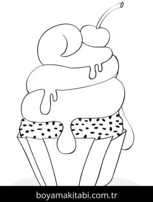 Cupcake boyama sayfası – el becerilerini geliştirir, boyama çalışması