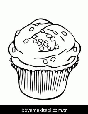 Cupcake boyama sayfası – evde etkinlik, ücretsiz yazdır