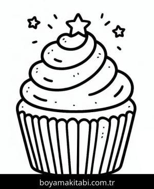 Cupcake boyama sayfası – eğitici aktivite, yaratıcılık
