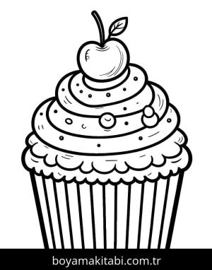Cupcake boyama sayfası – eğlenceli etkinlik, el becerilerini geliştirir