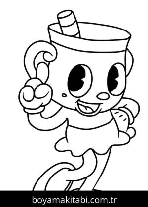 Cuphead boyama sayfası – el becerilerini geliştirir, boyama çalışması
