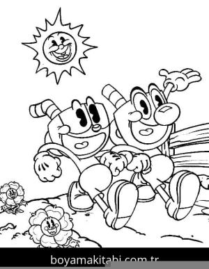 Cuphead boyama sayfası – yaratıcılığı geliştirir, keyifli zaman