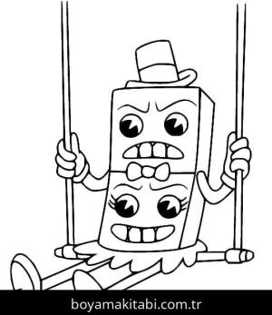 Cuphead boyama sayfası – sanatsal çalışma, çocuklar için