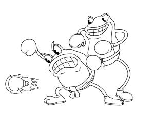 Cuphead boyama sayfası,  coloring page, Ribby ve Croaks, 