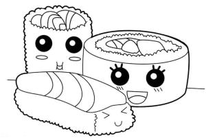 Tatlı Yiyecek boyama sayfası,  coloring page, Sushi Şirin, 