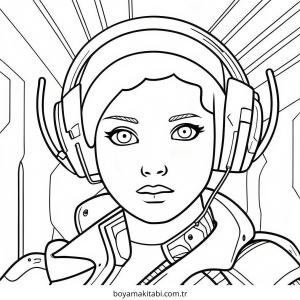 Cyberpunk  boyama sayfası – eğitici aktivite, yaratıcılık