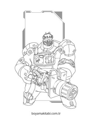 Cyberpunk  boyama sayfası – çocuklar için, çizgi film temalı