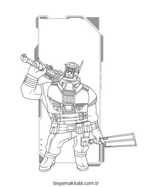 Cyberpunk  boyama sayfası – çocuklar için, çizgi film temalı