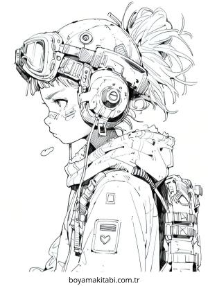 Cyberpunk  boyama sayfası – okul öncesi, evde etkinlik