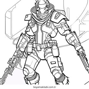 Cyberpunk  boyama sayfası – çocuk aktivitesi, PDF indir