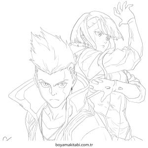 Cyberpunk  boyama sayfası – yaratıcılık, eğlenceli etkinlik