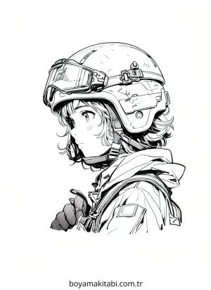 Cyberpunk  boyama sayfası – evde etkinlik, ücretsiz yazdır