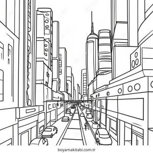 Cyberpunk  boyama sayfası – el becerilerini geliştirir, boyama çalışması