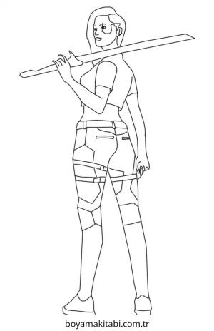 Cyberpunk  boyama sayfası – çizgi film temalı, basit çizim