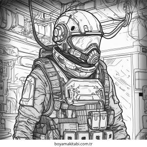 Cyberpunk  boyama sayfası – keyifli zaman, renkli çizimler