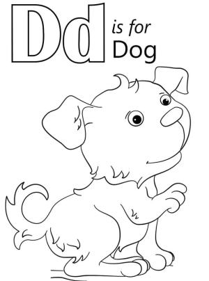 D Harfi boyama sayfası,  coloring page, Köpek D Harfi, 