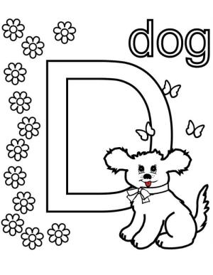 D Harfi boyama sayfası,  coloring page, Köpek Harf D 1, 