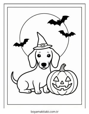 Dachshund boyama sayfası – çocuklar için, çizgi film temalı