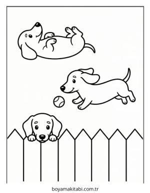 Dachshund boyama sayfası – evde etkinlik, ücretsiz yazdır