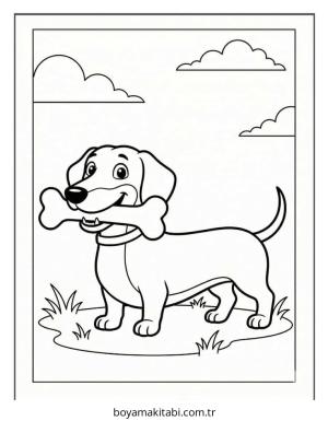 Dachshund boyama sayfası – yaratıcılığı geliştirir, keyifli zaman