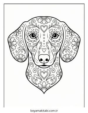Dachshund boyama sayfası – kolay boyama, eğitici aktivite