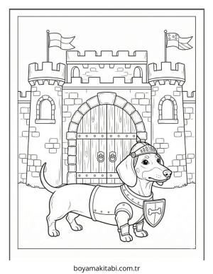 Dachshund boyama sayfası – keyifli zaman, renkli çizimler