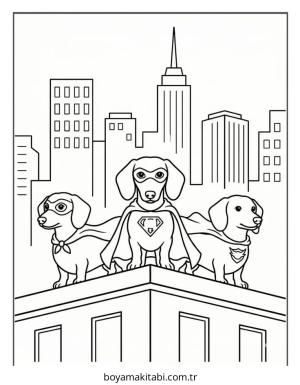 Dachshund boyama sayfası – kolay boyama, eğitici aktivite